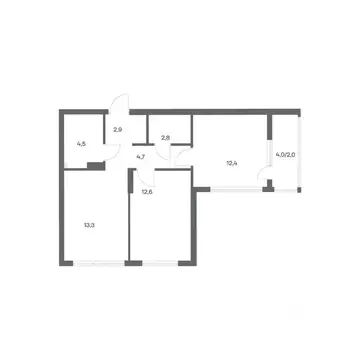 2-к кв. Калининградская область, Калининград ул. Юрия Гагарина, 30 ...