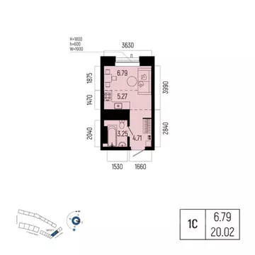 1-к кв. Башкортостан, Уфа Глумилино-1 мкр, Новатор жилой комплекс ...