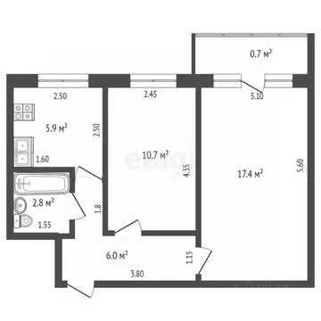 2-к кв. Мордовия, Саранск ул. Семашко, 11 (42.8 м)
