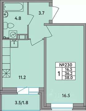 1-к кв. Ленинградская область, Всеволожский район, д. Новое Девяткино ...