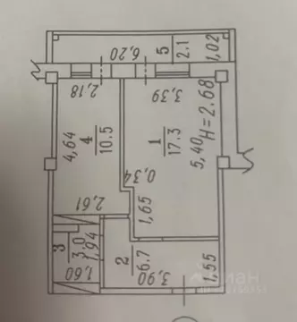 1-к кв. Омская область, Омск ул. Богдана Хмельницкого, 38/2 (38.0 м)