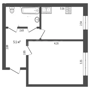 1-комнатная квартира: Стерлитамак, улица Мира, 58 (32.5 м)