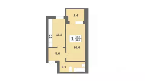1-к кв. Башкортостан, Уфа Дагестанская ул., лит12 (41.3 м)