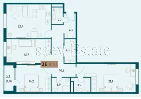 4-к кв. Москва Винницкая ул., 8к3 (105.0 м)