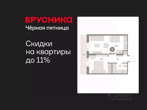 1-к кв. Курганская область, Курган Центральный жилрайон, Дом Кино ...