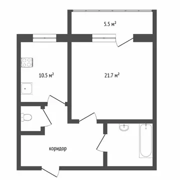 1-комнатная квартира: Воронеж, бульвар Победы, 50А (50 м)