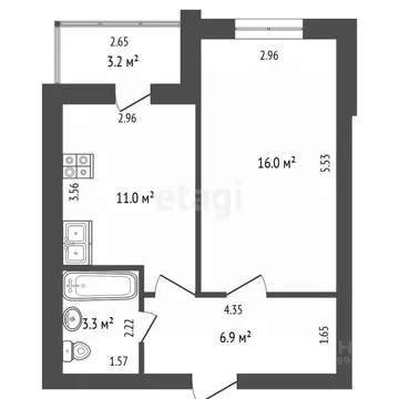 1-к кв. Саратовская область, Энгельс Новобазарная ул., 1 (40.3 м)