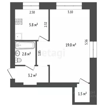 1-к кв. Татарстан, Альметьевск ул. Мусы Джалиля, 24 (32.3 м)