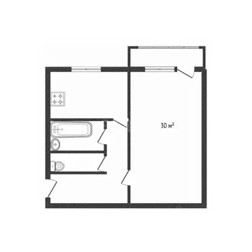 1-к кв. Брянская область, Сельцо проезд Горького, 8А (30.0 м)