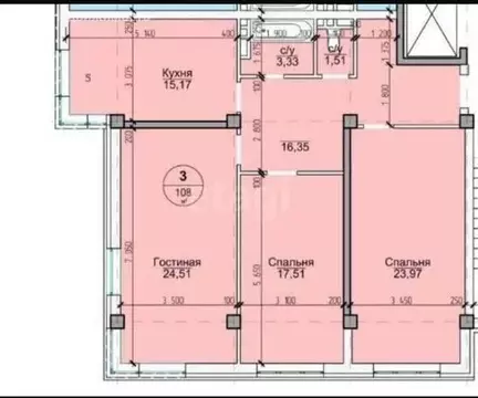 3-комнатная квартира: Махачкала, Магарамкентская улица, 25 (108 м)