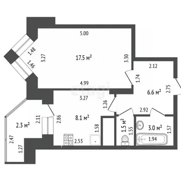 1-к кв. Татарстан, Альметьевск просп. Изаила Зарипова, 3 (36.7 м)