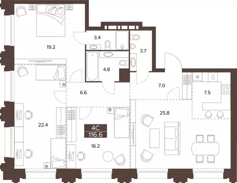 3-к кв. Алтайский край, Барнаул Социалистический просп., 97 (116.6 м)