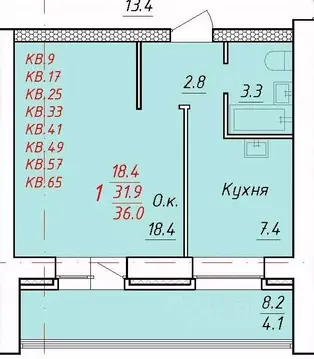 1-к кв. Алтайский край, Новоалтайск ул. 9 Января, 21 (36.0 м)