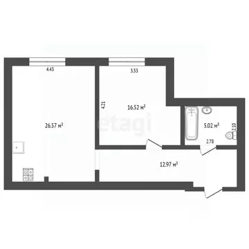 1-к кв. Тюменская область, Тюмень Широтная ул., 112к2 (61.1 м)