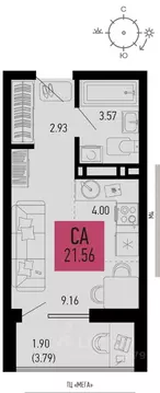 1-к кв. Ростовская область, Аксай  (21.56 м)