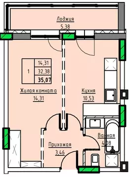 1-к кв. Алтайский край, Заринск 1-й мкр,  (35.07 м)