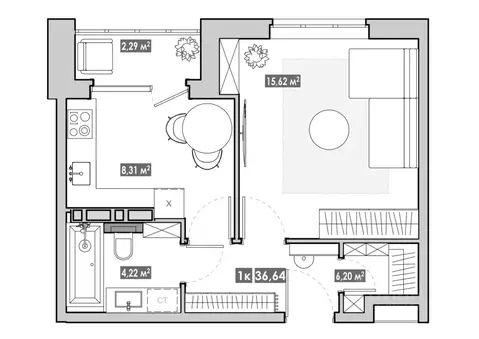 1-к кв. Приморский край, Артем  (36.64 м)