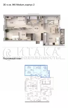 2-к кв. Санкт-Петербург просп. Авиаконструкторов, 54 (74.3 м)