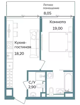 1-комнатная квартира: Республика Крым, Саки, курортный кластер Темпо ...