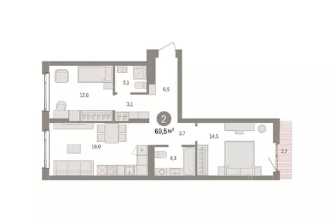 2-к кв. Свердловская область, Екатеринбург Сортировочный жилрайон, ...