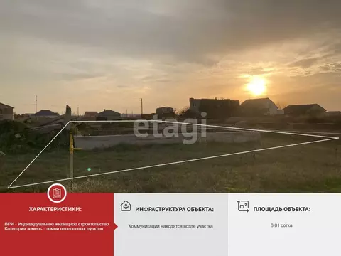 Участок в Крым, Сакский район, с. Суворовское ул. Солнечная, 59 (8.01 ...