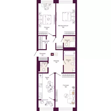 3-комнатная квартира: Нижний Новгород, Нижегородский район (93.8 м)