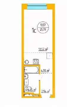 1-к кв. Башкортостан, Уфа ул. Аксакова, 79 (26.76 м)