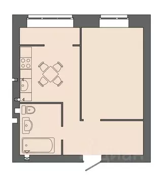 1-к кв. Волгоградская область, Волгоград ул. Дегтярева, 19 (40.94 м)