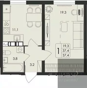 1-к кв. Воронежская область, Рамонский район, с. Ямное Счастье жилой ...