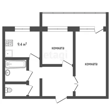 2-комнатная квартира: Архангельск, Московский проспект, 43 (53.8 м)
