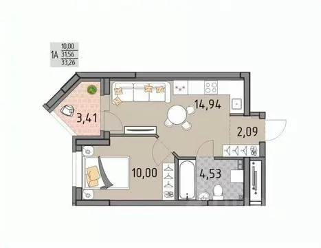 1-к кв. Свердловская область, Екатеринбург Юго-Западный жилрайон, ...