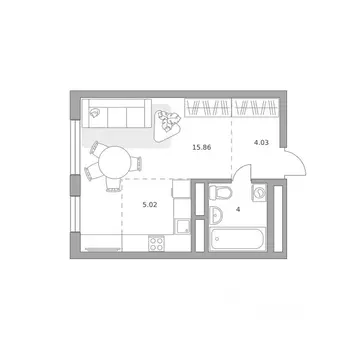 Студия Московская область, Балашиха ул. Дмитриева, 9 (28.91 м)