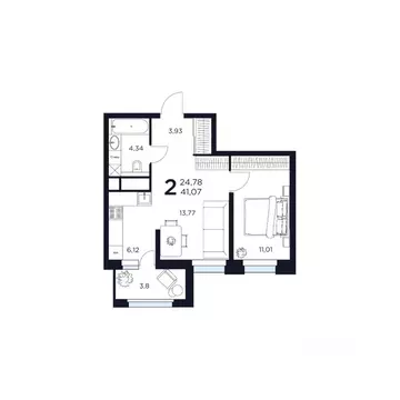 2-к кв. Московская область, Химки  (41.07 м)