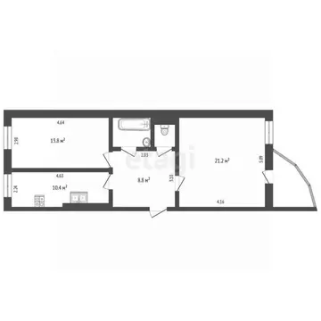 2-к кв. Ямало-Ненецкий АО, Новый Уренгой Энтузиастов мкр, 3 (59.1 м)