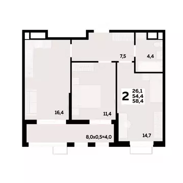 2-к кв. Адыгея, Тахтамукайский район, Старобжегокайское с/пос, Новая ...