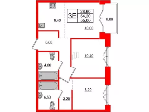 2-к кв. Санкт-Петербург наб. Обводного Канала, 169 (54.5 м)