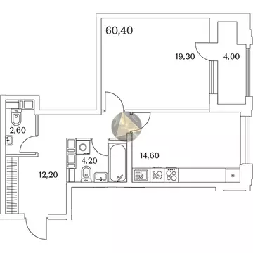 1-комнатная квартира: Санкт-Петербург, Планерная улица, 99 (60.4 м)