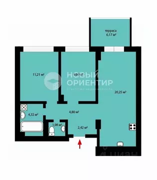 3-к кв. Свердловская область, Екатеринбург ул. Краснолесья (60.74 м)