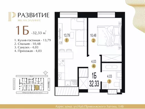 1-к кв. Астраханская область, Астрахань ул. Набережная Приволжского ...