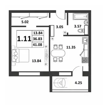 1-к кв. Новгородская область, Великий Новгород ул. Якова Павлова, 15 ...