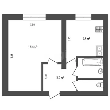 1-комнатная квартира: Вологда, Московское шоссе, 20 (34.7 м)