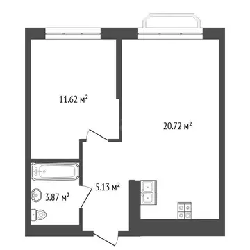 1-комнатная квартира: Тюмень, улица Фармана Салманова, 3 (37.1 м)