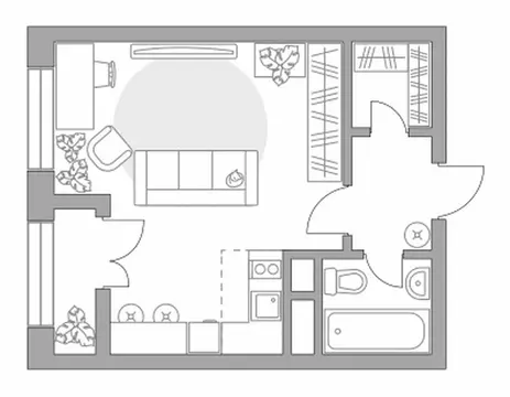 Квартира-студия: Балашиха, улица Яганова, 7 (32.62 м)