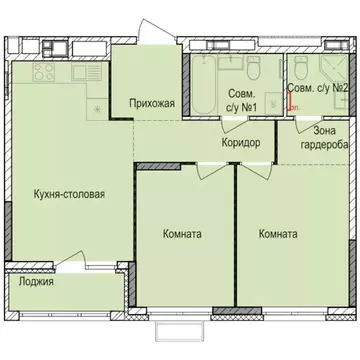 2-к кв. Удмуртия, Ижевск Автопроизводство жилрайон, Норвежский Лес ...