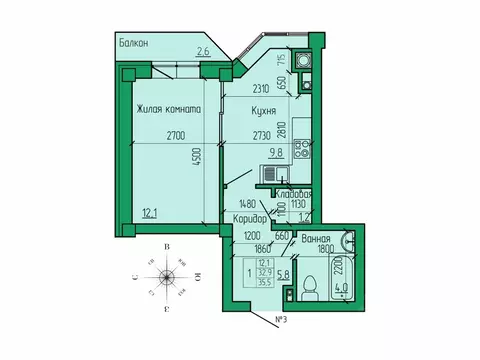 1-к кв. Ставропольский край, Ессентуки Кленовая Роща жилой комплекс ...