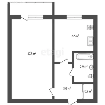 1-комнатная квартира: Северск, Коммунистический проспект, 100 (30.7 м)
