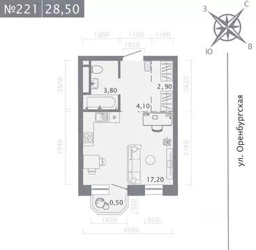 Студия Татарстан, Казань ул. Шишкина (28.5 м)