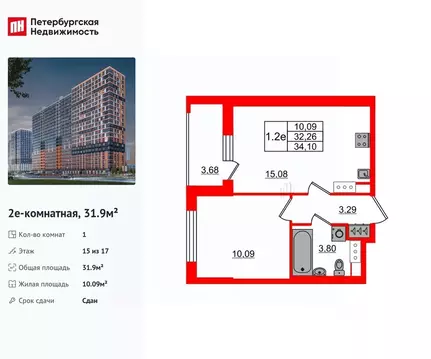 1-к кв. Ленинградская область, Всеволожский район, Свердловское ...