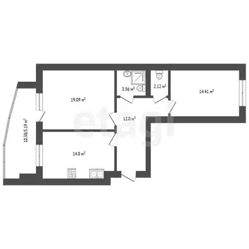 2-к кв. Вологодская область, Череповец просп. Шекснинский, 8 (64.8 м)