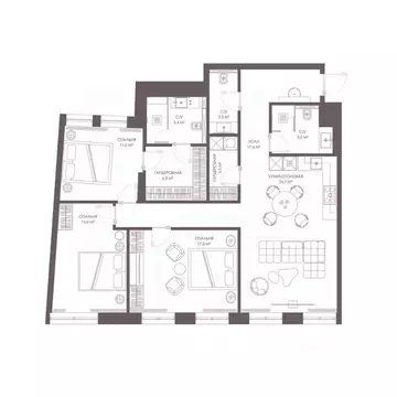 3-к кв. Москва ул. Александра Солженицына, 23Б (107.8 м)